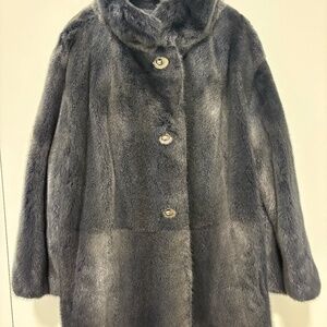 Christian Dior Blue Mink Fur Silk Lining Size 40FR 8US